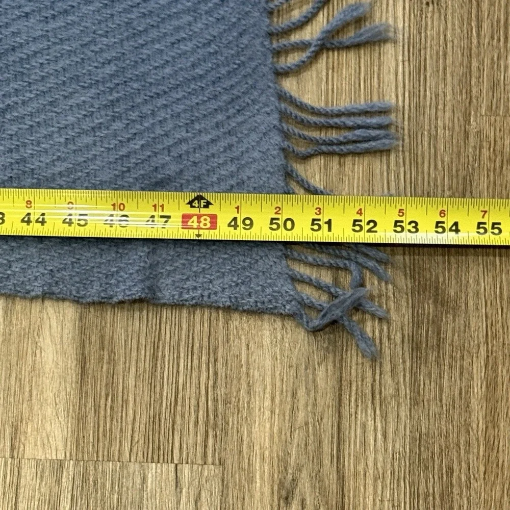 Samband of Iceland Pure New Wool Throw Blanket Blue Plaid 57x50 Vtg 80's